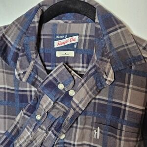 Johnnie O Hangin' Out Plaid Flannel Shirt Medium Mens Button Down Casual Fall‎